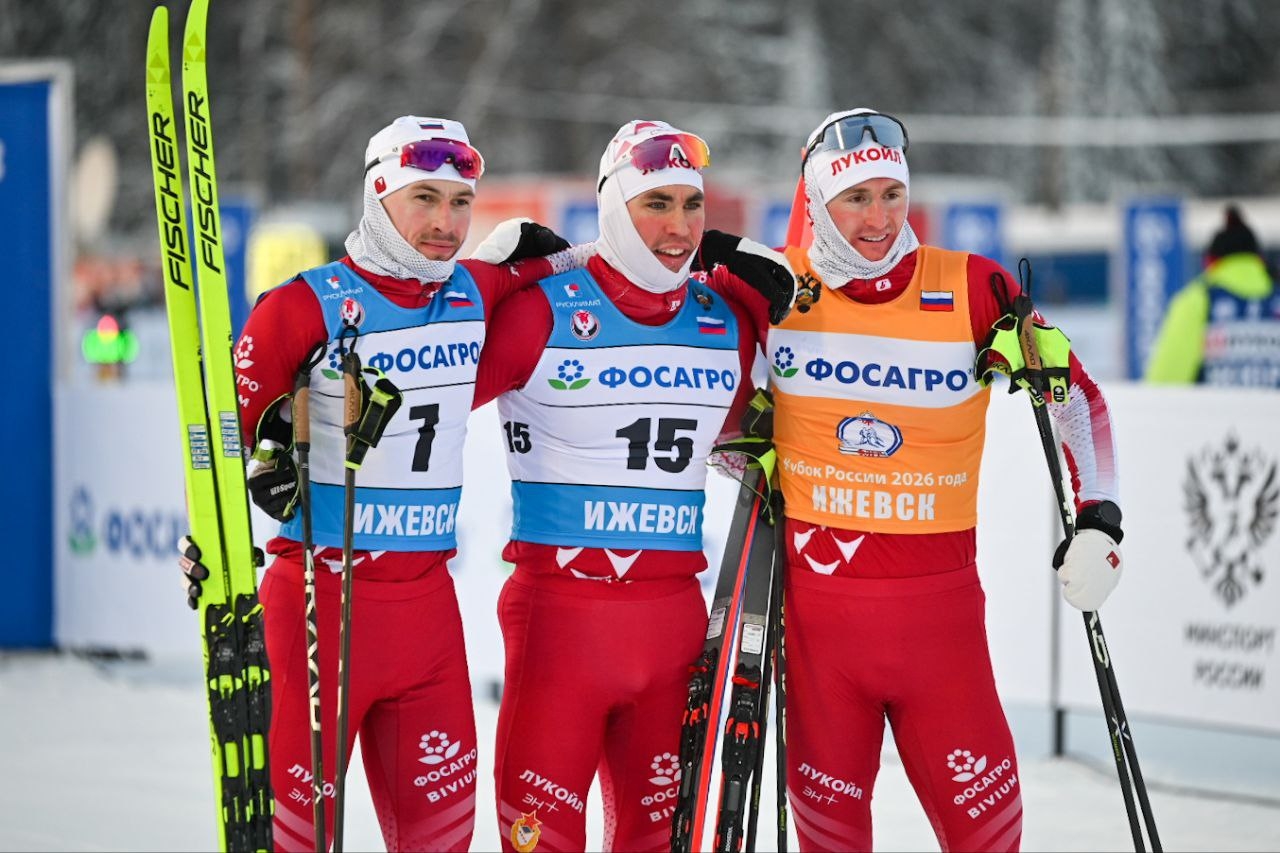 Тройка призеров мужской гонки 